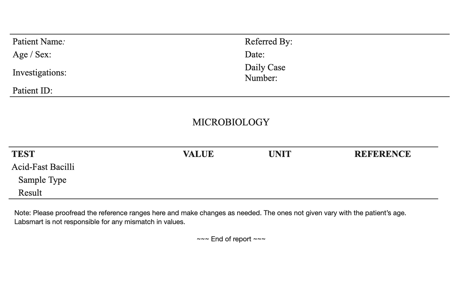 AFB word sample image