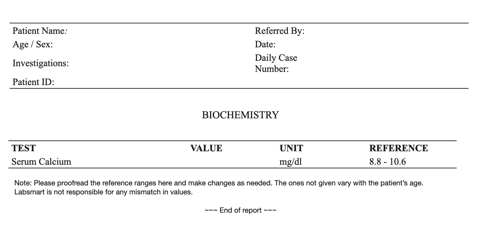 Calcium word sample image