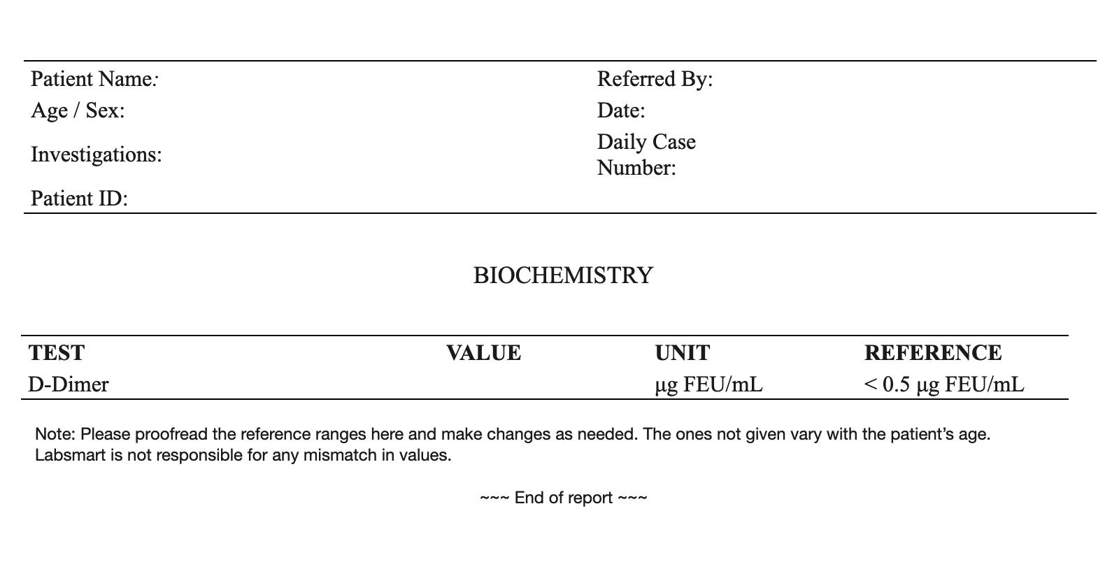 D-Dimer word sample image