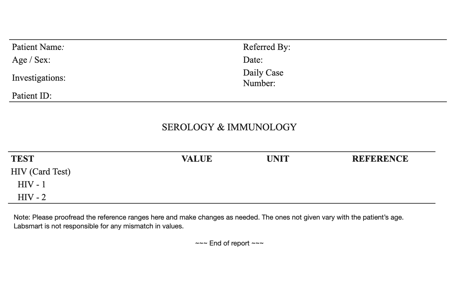 HIV (Card Test) word sample image