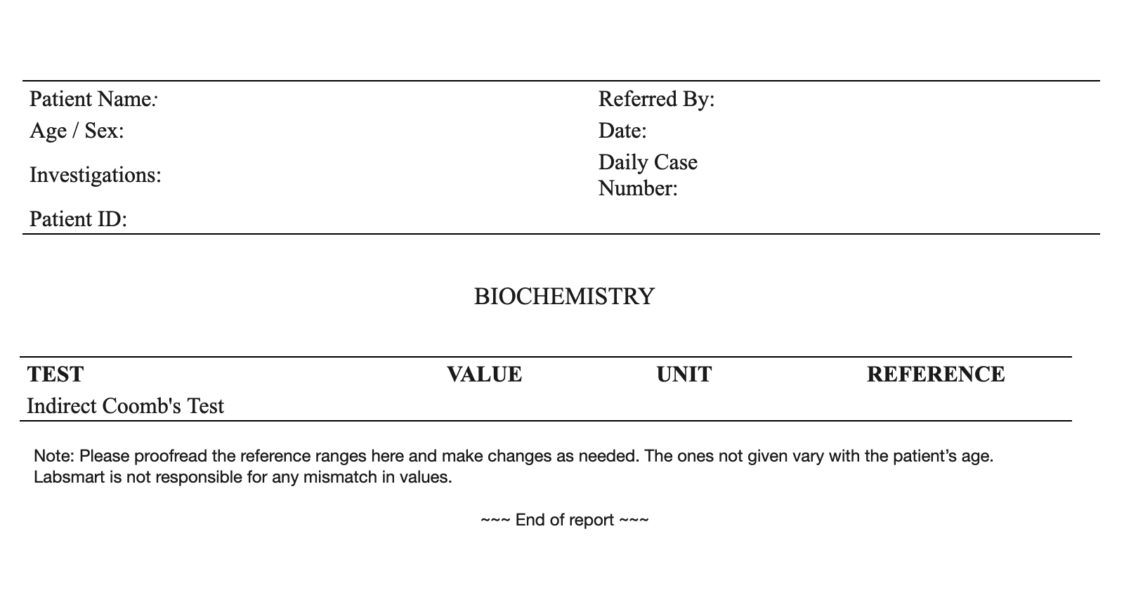 Indirect Coomb's Test word sample image