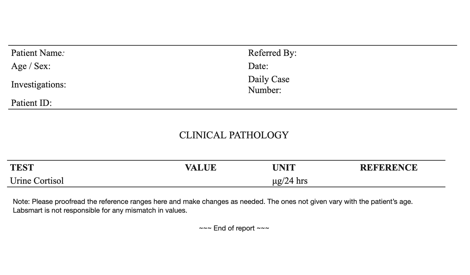 Urine Cortisol word sample image